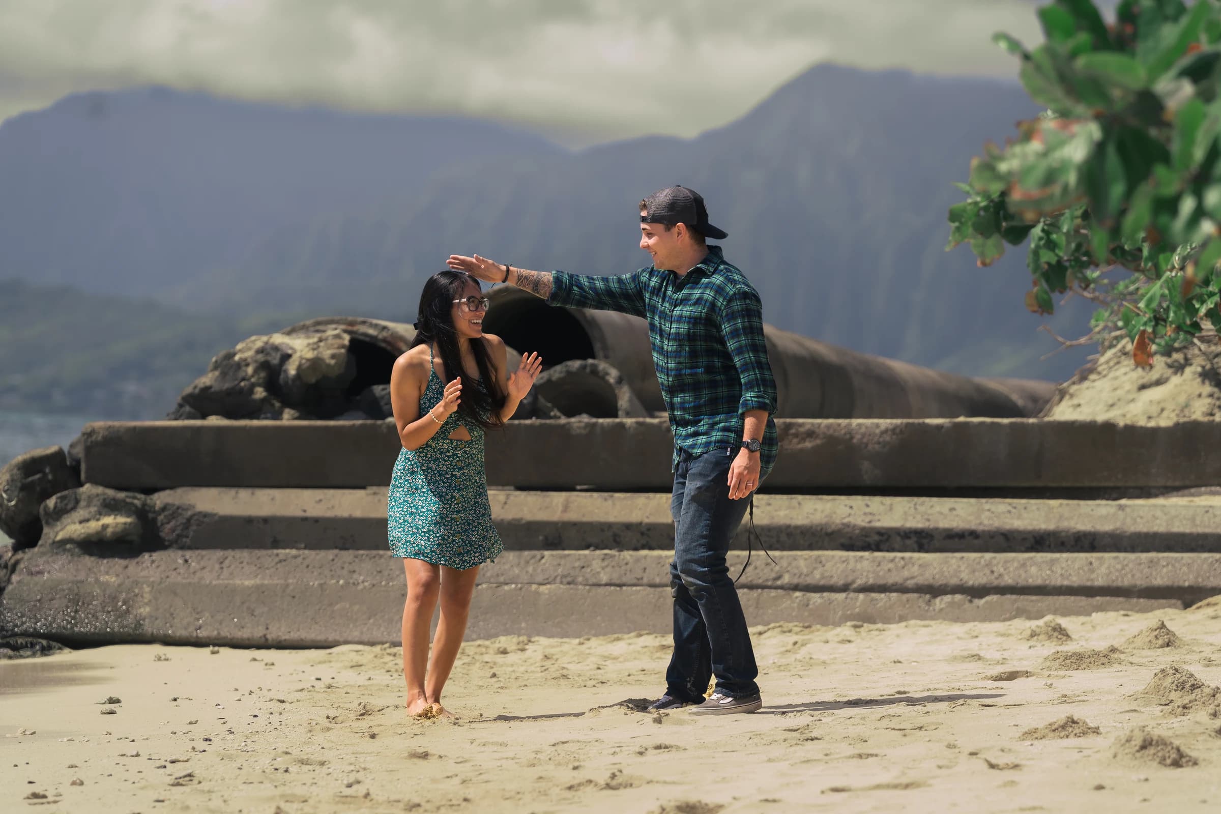 Couple together on the beach