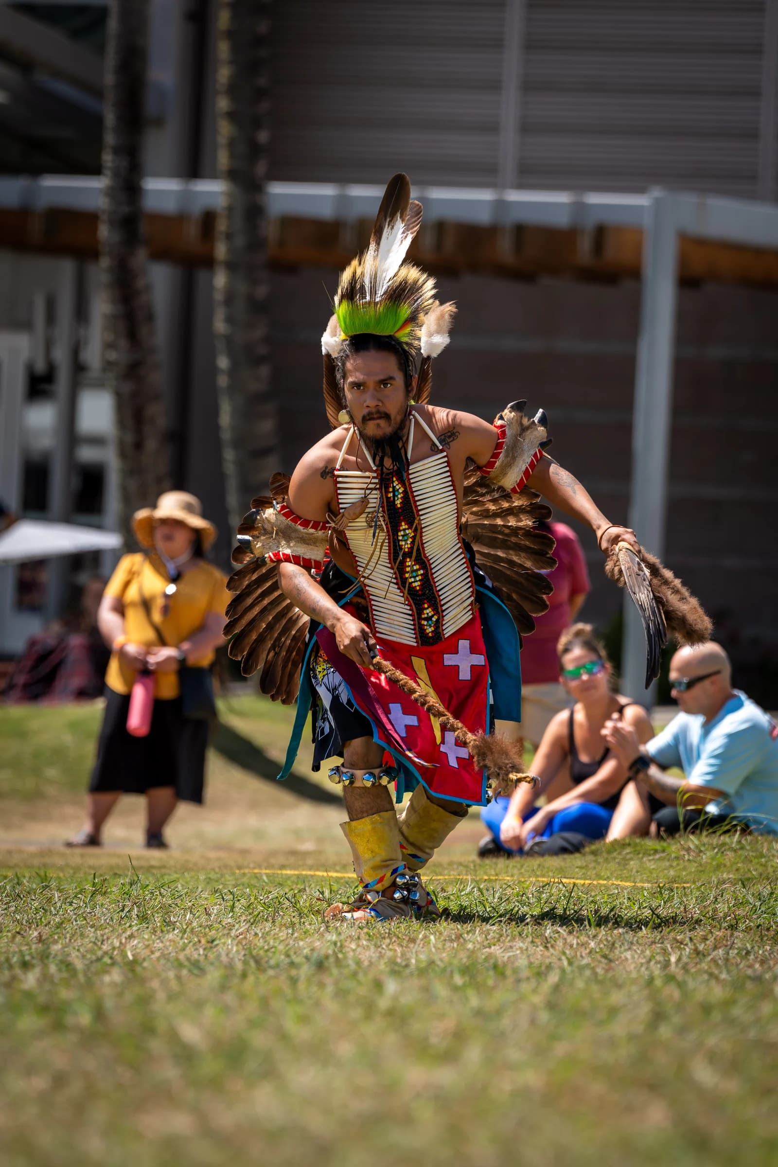 Powwow dancer in motion
