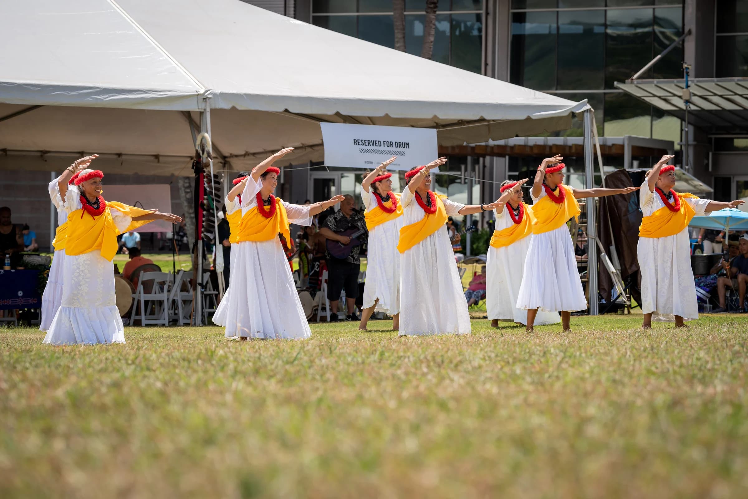 Dancers performing at an intertribal powwow on Oʻahu